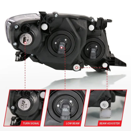 Toyota Corolla crystal headlight assembly for 2009-2010 with black amber design