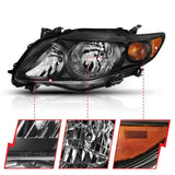 Black car headlight assembly for Toyota Corolla crystal headlight upgrade