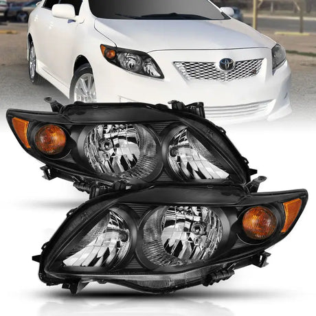 Black projector headlights for Toyota Corolla crystal headlight upgrade