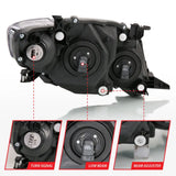 Toyota Corolla crystal headlight assembly with labeled components for 2009-2010 model