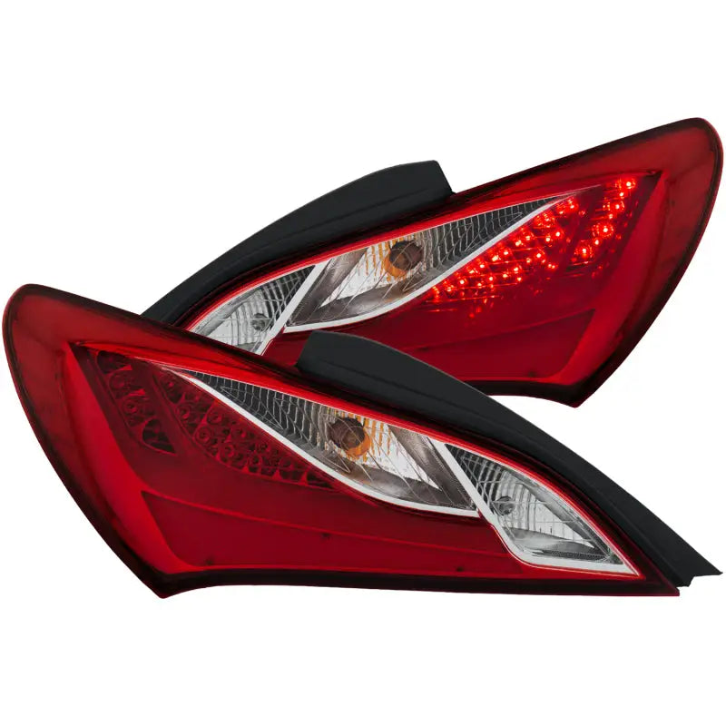 ANZO 2010-2013 Hyundai Genesis LED Taillights Red/Clear - Truck & Automotive
