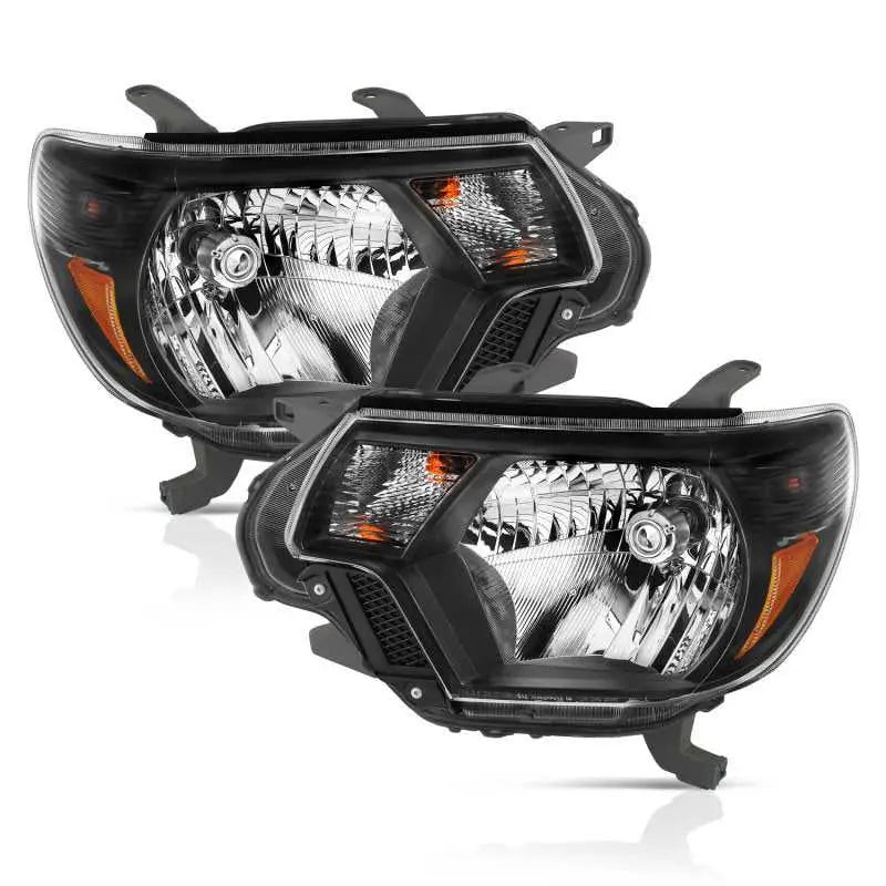 ANZO 2012-2015 Toyota Tacoma Crystal Headlights Black 