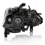 Black car headlight assembly for Nissan Altima, projector headlight with chrome amber finish