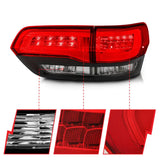 ANZO 2014-2016 Jeep Grand Cherokee LED Taillights Red/Clear - Truck & Automotive