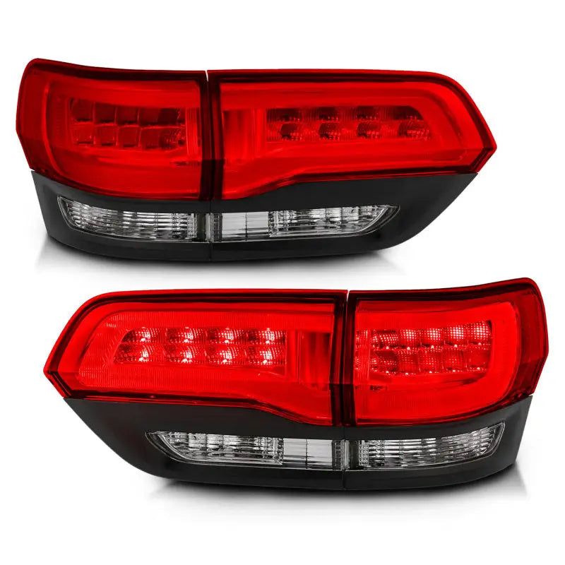 ANZO 2014-2016 Jeep Grand Cherokee LED Taillights Red/Clear - Truck & Automotive