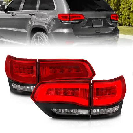 ANZO 2014-2016 Jeep Grand Cherokee LED Taillights Red/Clear - Truck & Automotive