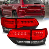 ANZO 2014-2016 Jeep Grand Cherokee LED Taillights Red/Clear - Truck & Automotive