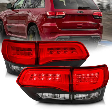 ANZO 2014-2016 Jeep Grand Cherokee LED Taillights Red/Clear - Truck & Automotive