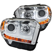 ANZO 2014-2016 Toyota Tundra Projector Headlights w/ U-Bar Chrome - Truck & Automotive