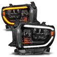 ANZO 2014-2017 Toyota Tundra LED Crystal Headlights w/ Switchback Black Housing DRL - Truck & Automotive