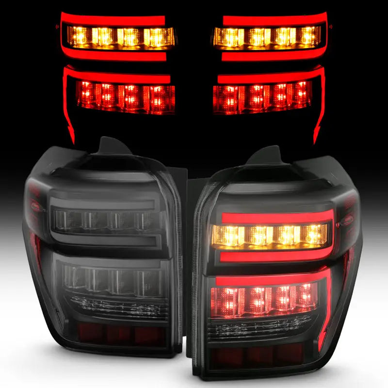 ANZO 311312 ANZO 2014-2020 Toyota 4Runner T.L Black Housing Smoke Lens Red Light Bar W/Sequential