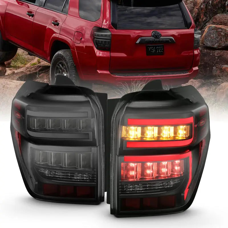 ANZO 311312 ANZO 2014-2020 Toyota 4Runner T.L Black Housing Smoke Lens Red Light Bar W/Sequential