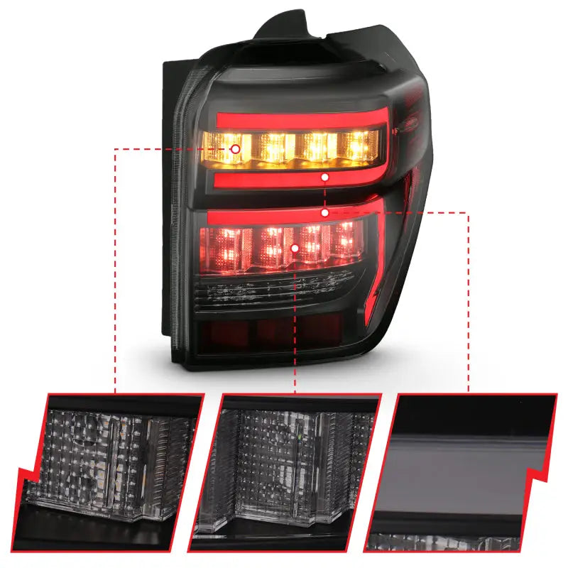 ANZO 311312 ANZO 2014-2020 Toyota 4Runner T.L Black Housing Smoke Lens Red Light Bar W/Sequential