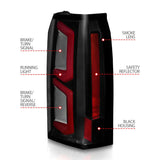 ANZO 2015-2020 Chevrolet Tahoe LED Tail Lights w/ Light Bar Black Housing Somke Lens - Truck & Automotive