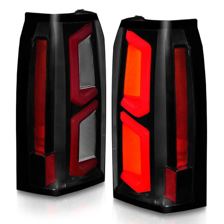 ANZO 2015-2020 Chevrolet Tahoe LED Tail Lights w/ Light Bar Black Housing Somke Lens - Truck & Automotive