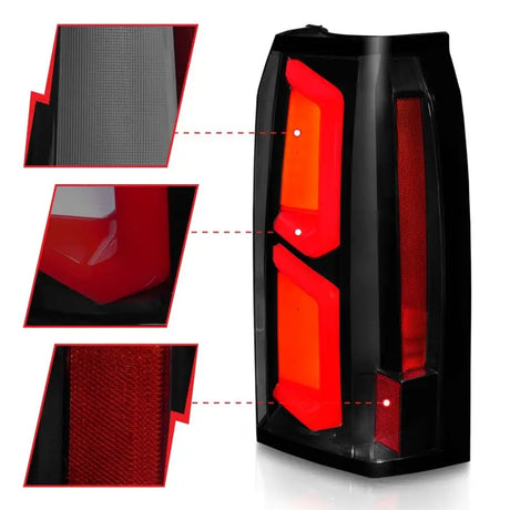 ANZO 2015-2020 Chevrolet Tahoe LED Tail Lights w/ Light Bar Black Housing Somke Lens - Truck & Automotive