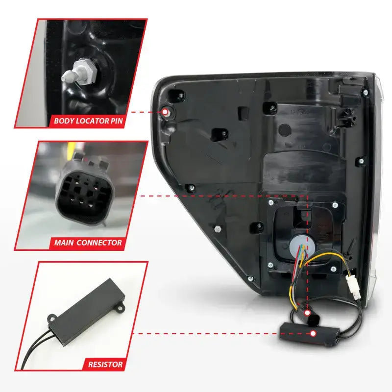 ANZO 21-23 Ford F-150 LED Taillights Seq. Signal w/BLIS Cover - Black Housing - Truck & Automotive
