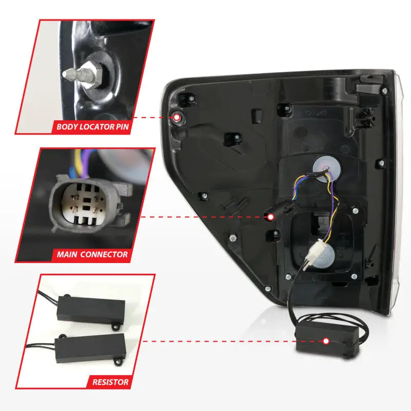 ANZO 21-23 Ford F-150 LED Taillights Seq. Signal w/BLIS Cover - Black (For Factory Halogen ONLY) - Truck & Automotive