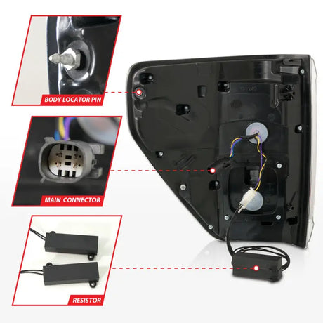 ANZO 21-23 Ford F-150 LED Taillights Seq. Signal w/BLIS Cover - Black (For Factory Halogen ONLY) - Truck & Automotive