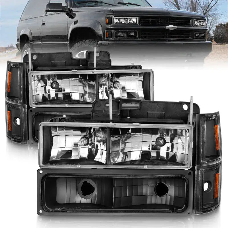 ANZO 111505 CRYSTAL HEADLIGHTS BLACK HOUSING W/