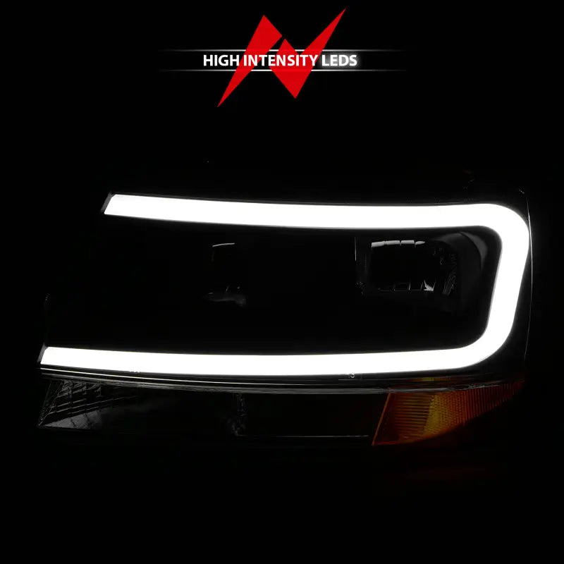 ANZO 111537 ANZO 99-04 Jeep Grand Cherokee Crystal Headlights - w/ Light Bar Black Housing