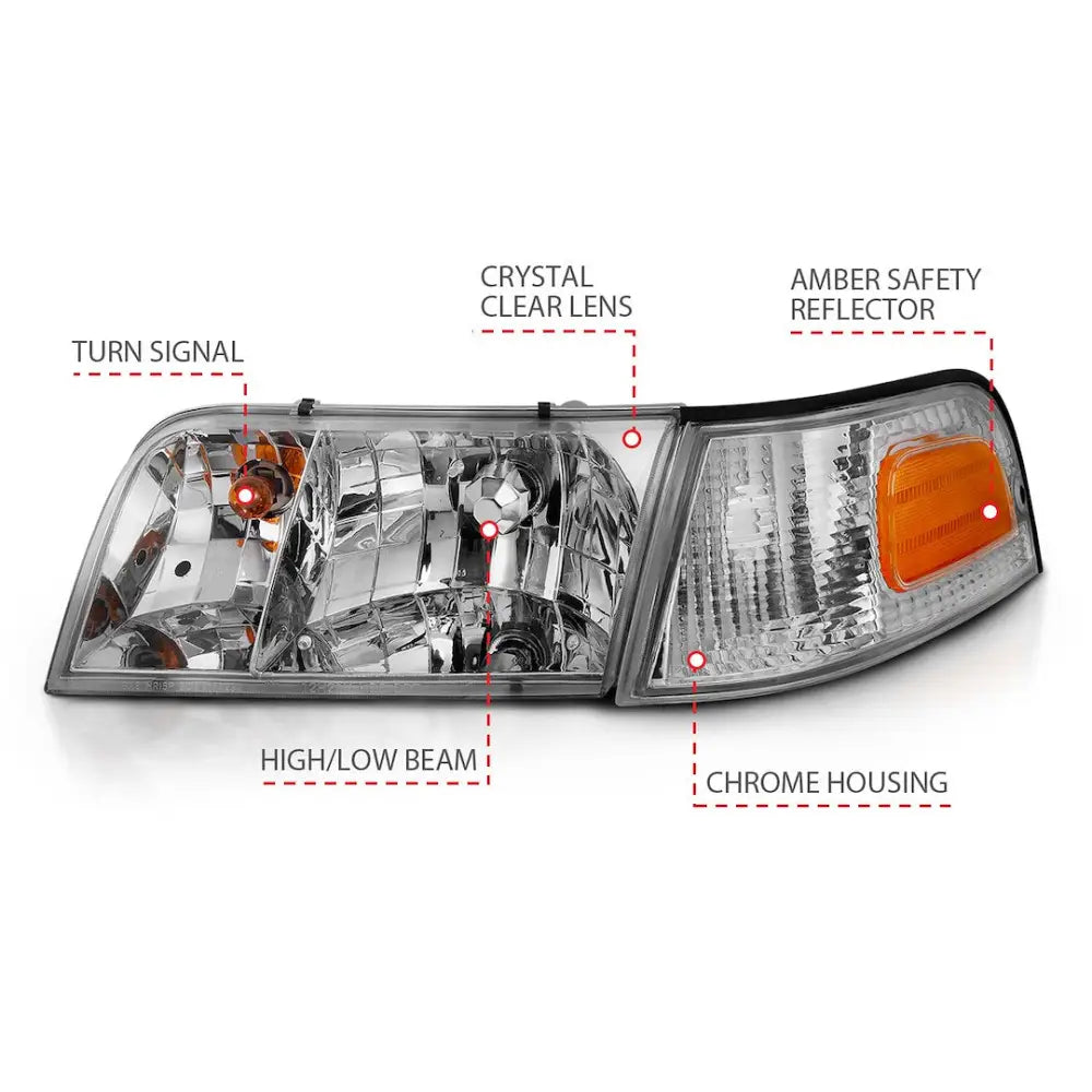 Anzo Easy To Install Headlight Assembly 121556 - Clear Crystal Set
