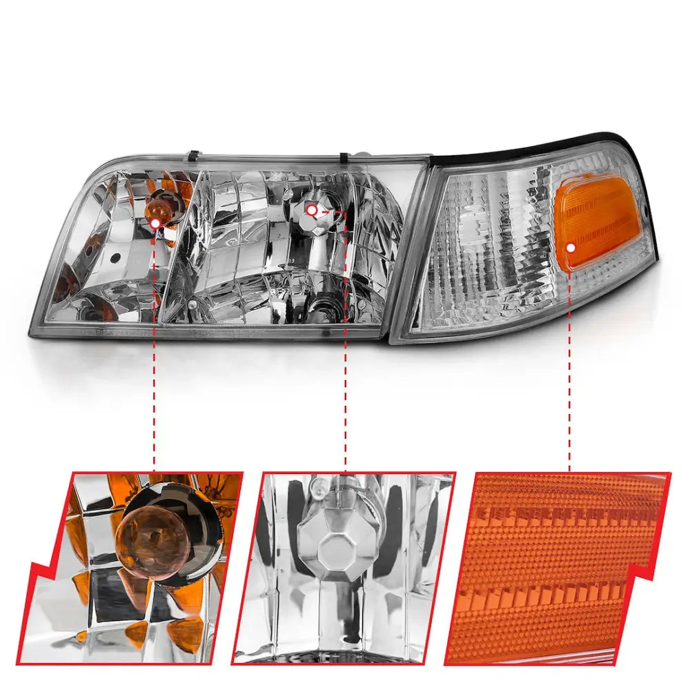 Anzo Easy To Install Headlight Assembly 121556 - Clear Crystal Set
