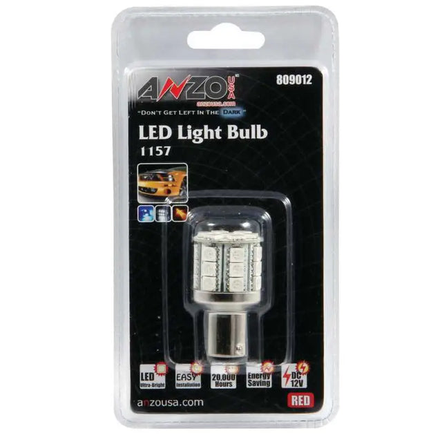 ANZO ANZO LED Bulbs Universal LED 1157 Red - 28 LEDs 1 3/4in Tall