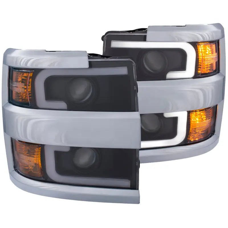 ANZO 111365 ANZO Projector Headlights 15-17 Chevrolet Silverado 2500HD / 3500HD Black w/ Chrome Rim