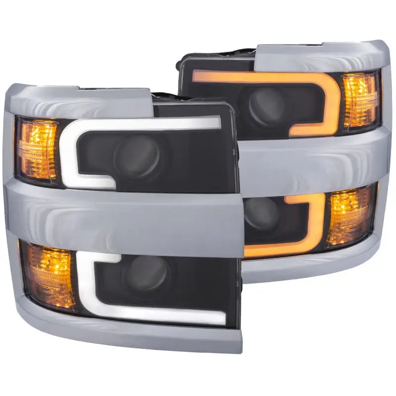 ANZO 111365 ANZO Projector Headlights 15-17 Chevrolet Silverado 2500HD / 3500HD Black w/ Chrome Rim