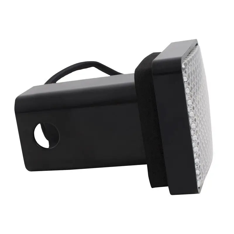Black trailer hitch cover with LED lights from Anzo Universal LED Hitch Light system