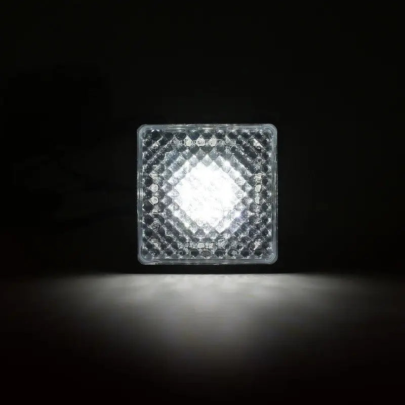 Illuminated square prism hitch light from ANZO Universal LED Hitch series with clear lens