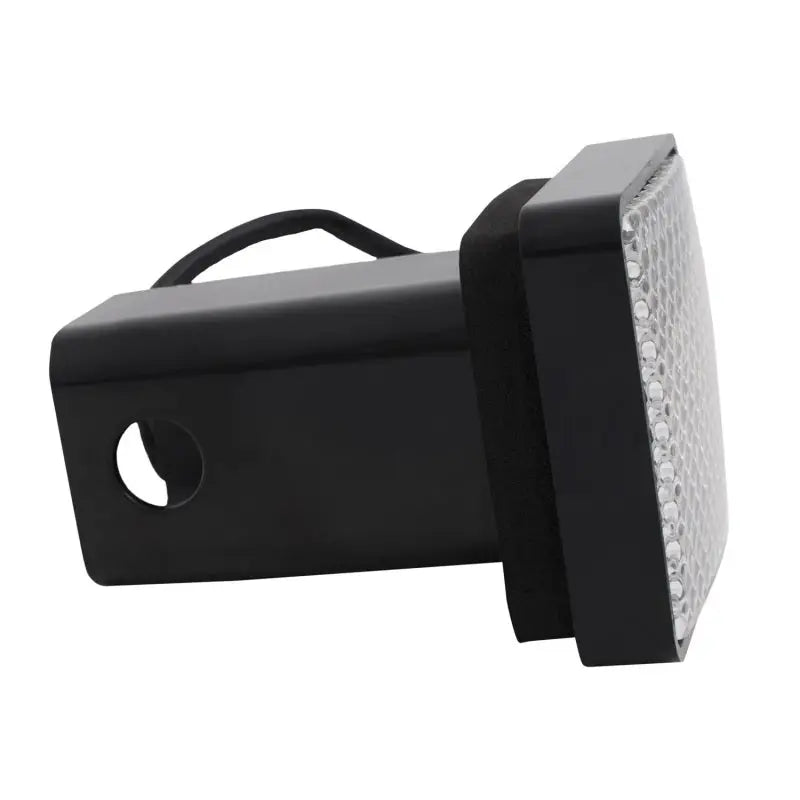Black trailer hitch receiver with LED reflector for ANZO Universal LED Hitch Light installation