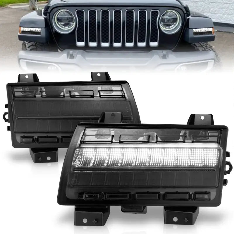 ANZO 511088 ANZO Wrangler 18-21/Gladiator 20+ LED Side Marker Lights Smoke w Sequential Signal