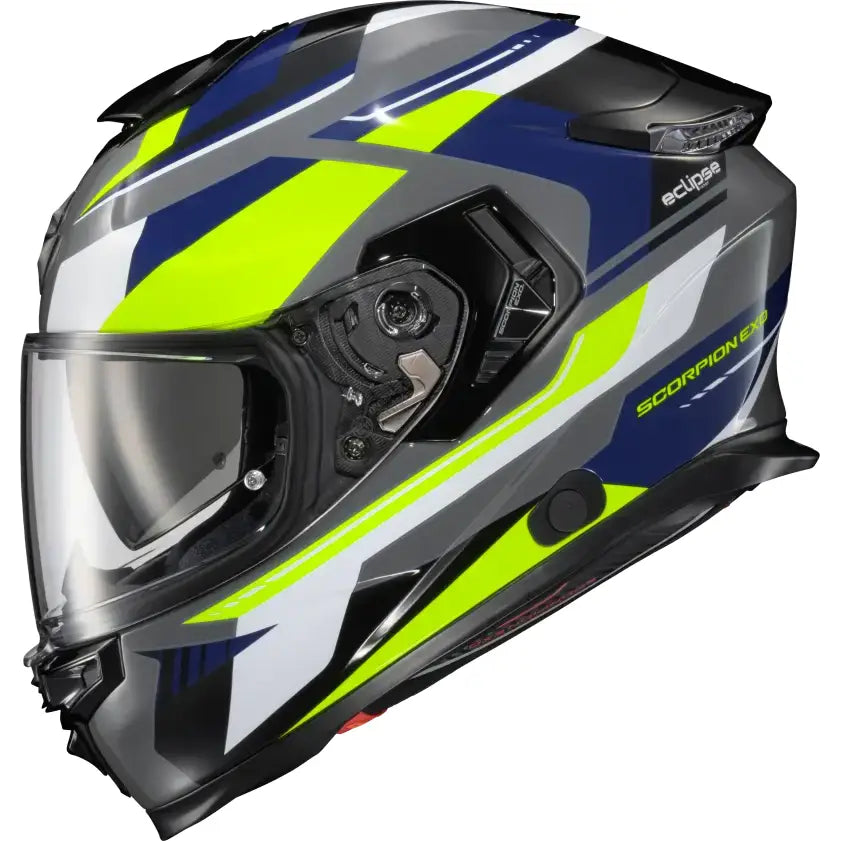 Exo Eclipse Full Face Helmet Lunar Grey/Hi Vis/Blue Md - SCORPION EXO