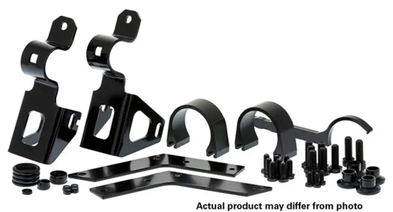 Black metal mounting hardware for ARB BP51 Fit Kit Jeep JK front suspension