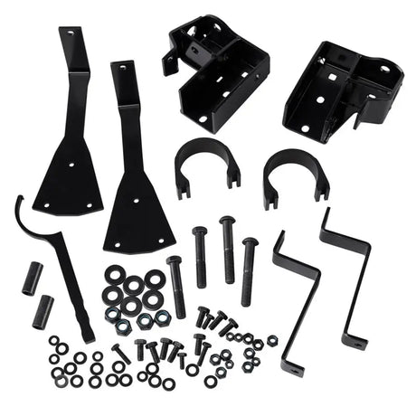Assorted black metal hardware for ARB BP51 Fit Kit Jeep JK front lift setup