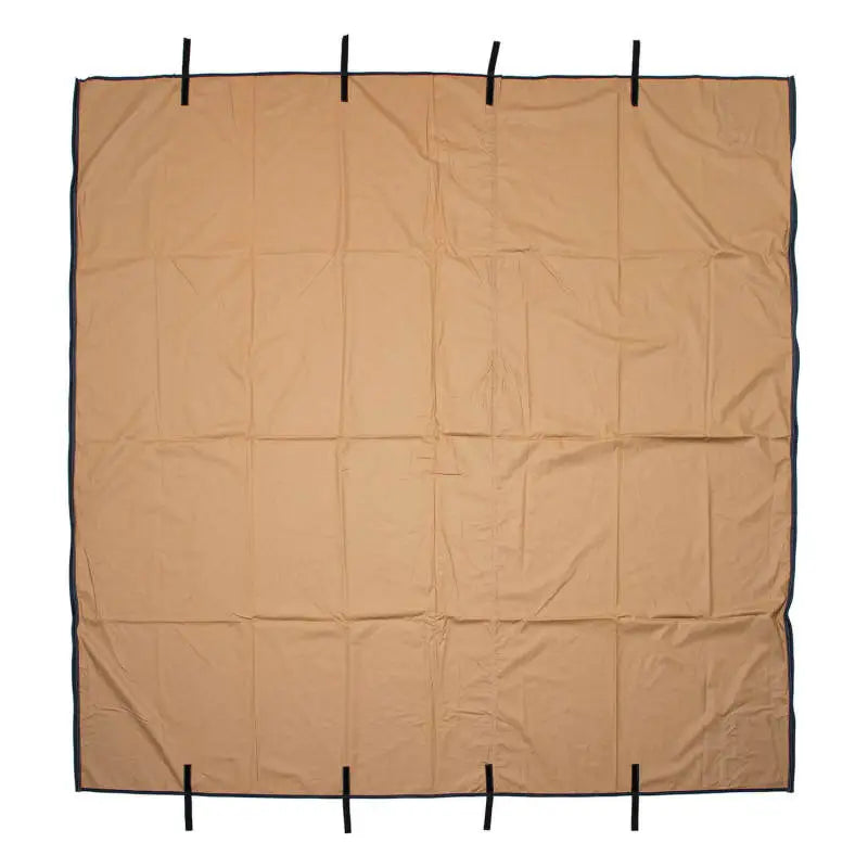 Tan square tarp with black straps on ARB Canvas Awn Canada Spec for rugged outdoor use