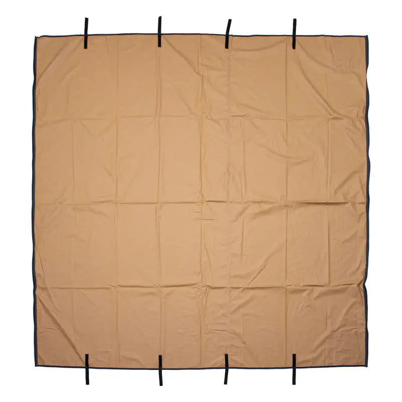Tan square arb canvas awn tarp with black trim and tie straps for canada spec fire retardant protection