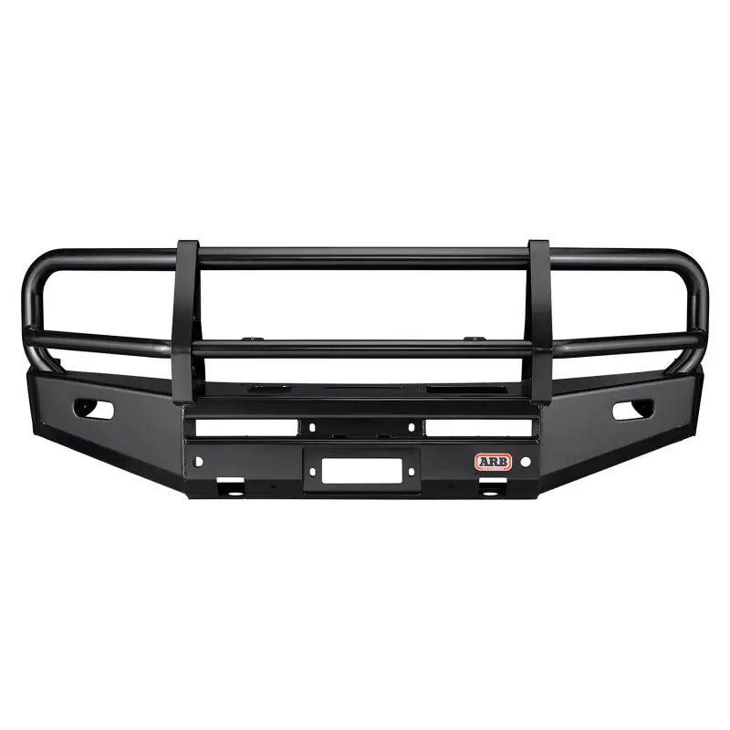 Black metal bull bar on ARB Combar Slvrado99-02 for rugged off-road look