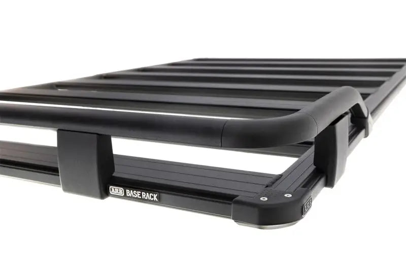 Black metal roof rack on ARB Guard Rail Front 1/4 for extra guard rail protection