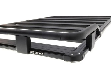 Black metal roof rack on ARB Guard Rail Front 1/4 for extra guard rail protection