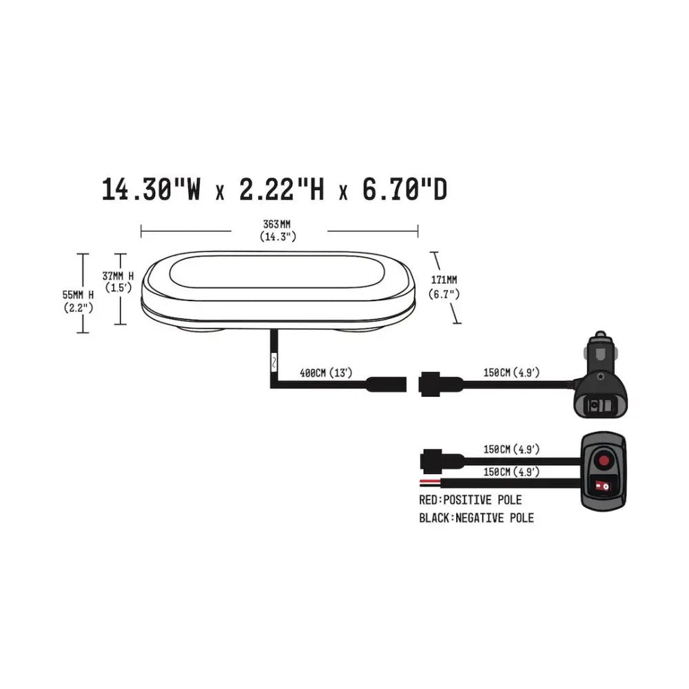 ARC Lighting Integrated Cruise And Flood Mode Warning Light BB6011C - Work Bar Strobe