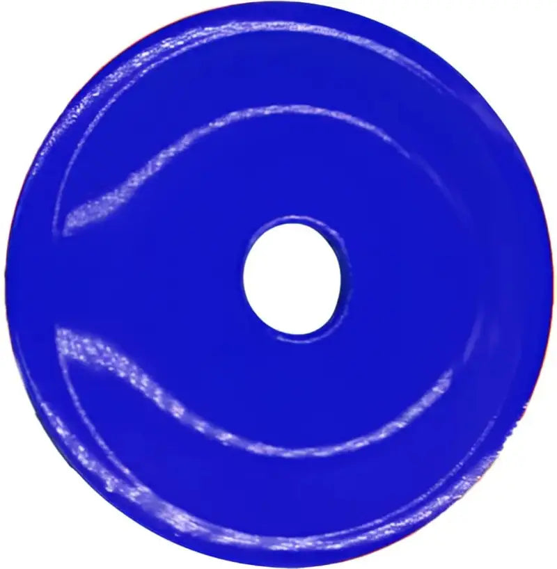 Blue round grand digger support plate with central hole for heavy-duty use