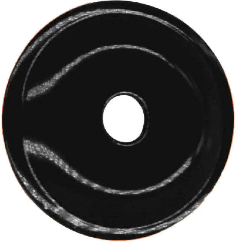 Black round grand digger support plate with central hole for heavy lifting tasks