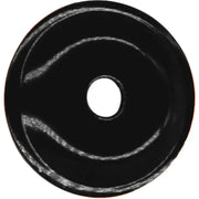 Black round grand digger support plate with central hole for heavy lifting tasks