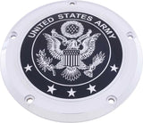 CUSTOM ENGRAVING ARM02-46 7 M8 Flt/Flh Derby Cover Army Chrome