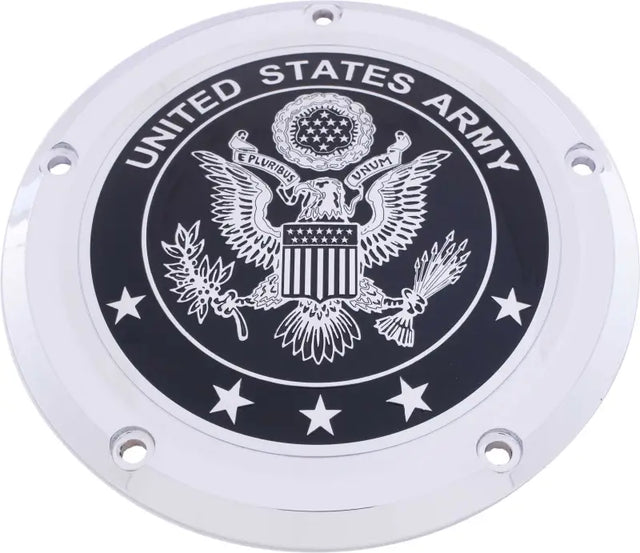 CUSTOM ENGRAVING ARM02-46 7 M8 Flt/Flh Derby Cover Army Chrome