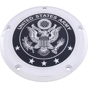 CUSTOM ENGRAVING ARM02-67 6 M8 Softail Derby Cover Army Chrome