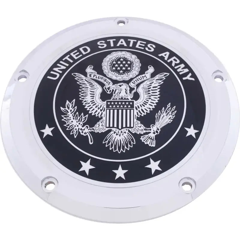 CUSTOM ENGRAVING ARM02-67 6 M8 Softail Derby Cover Army Chrome